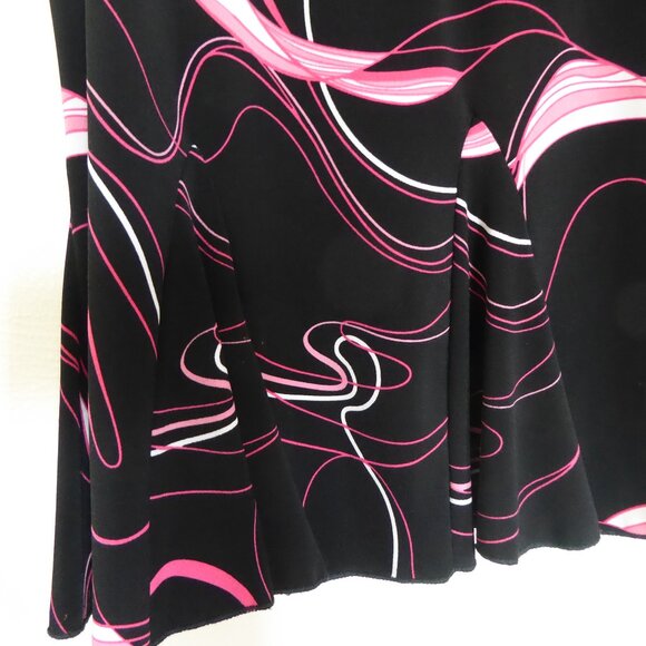 Fun Flirty Black with Pink/White Swirl Skirt by Susan Lawrence - Picture 3 of 4